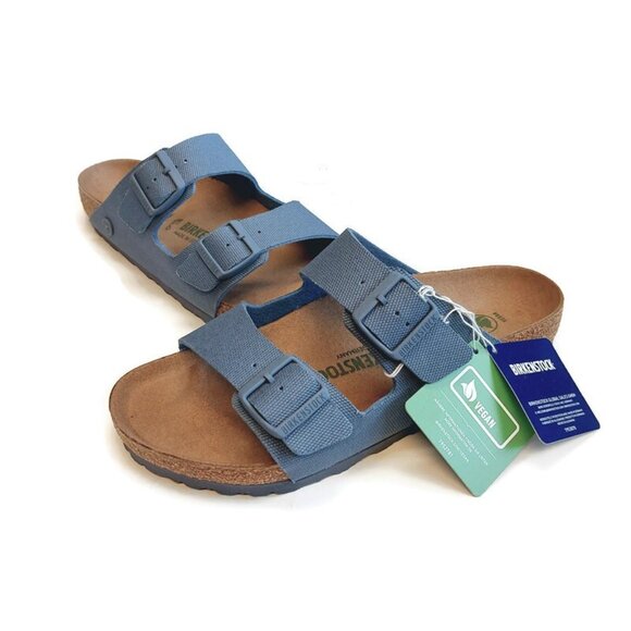 Birkenstock Arizona Mens 8 Womens 10 Vegan Canvas Sandals EU 41 Blue Regular - Picture 5 of 9